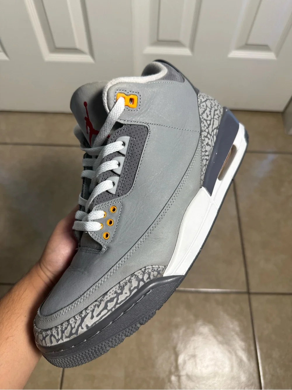 Jordan Air Jordan 3 Retro Cool Grey Silver/Orange 2021 CT8532-012 Men SIZE 12M